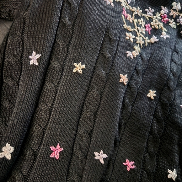 FLORAL TRIM KNIT SWEATER - Picture 7 of 9